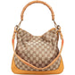 Gucci Monogram GG Canvas Bamboo Handle Shoulder Handbag