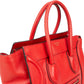 Céline Red Grained Leather Luggage Handbag