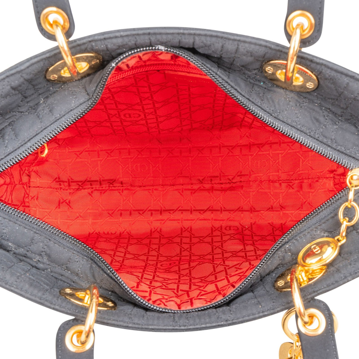 Christian Dior Quilted Nylon Cannage Lady Dior Handbag