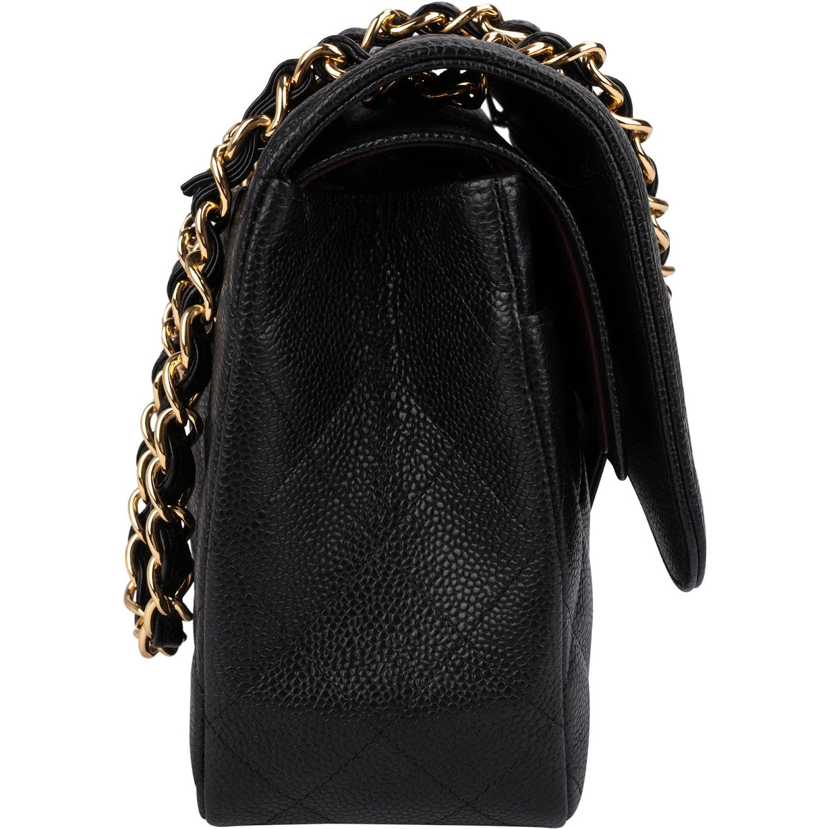 Chanel Quilted Caviar Leather Jumbo Double Flap Shoulder Bag