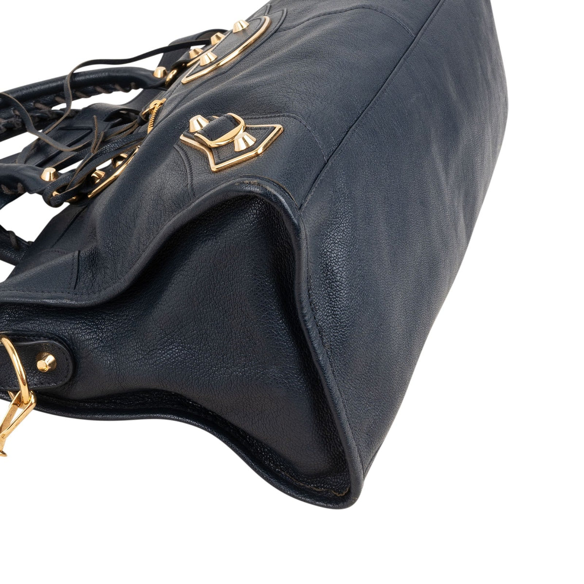 Balenciaga Navy Calfskin Leather Giant City Handbag