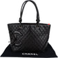 Chanel Quilted Lambskin Cambon Ligne Jumbo Tote Shoulder Bag