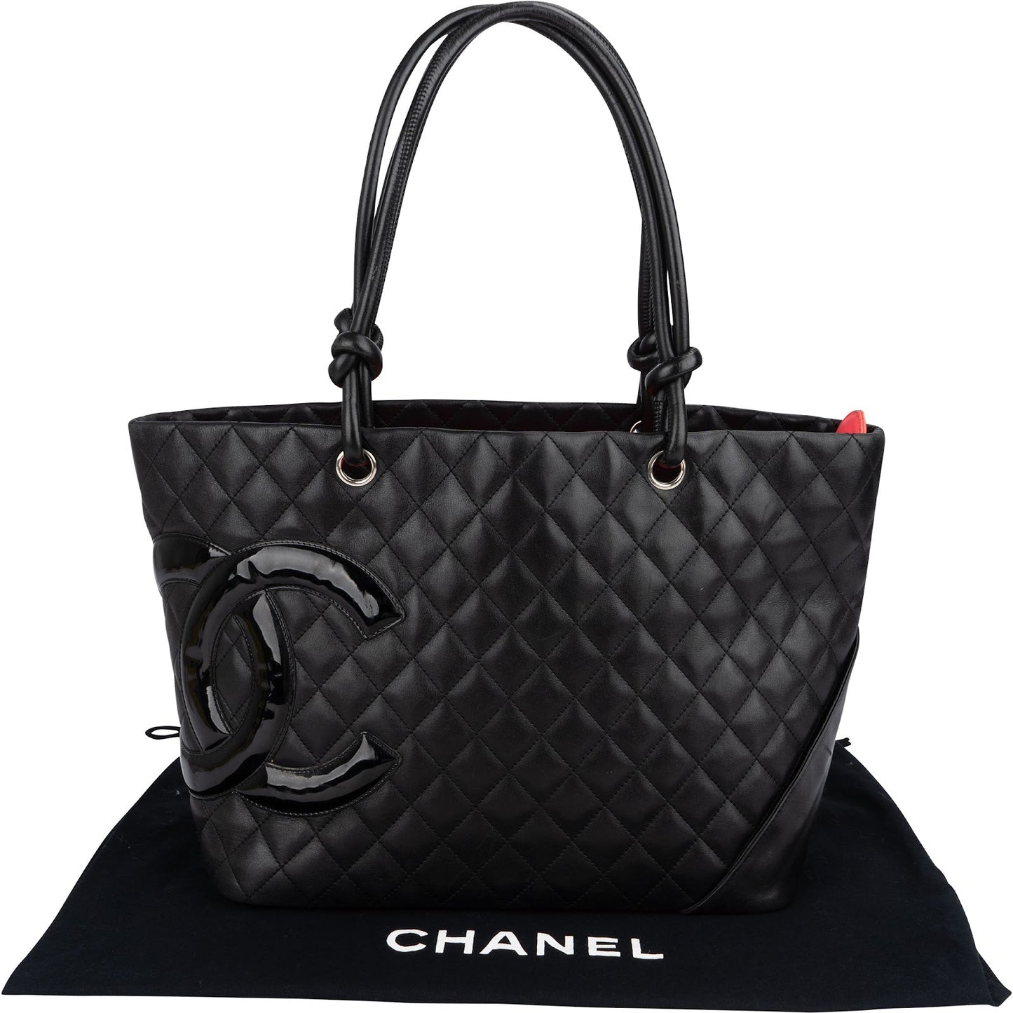Chanel Quilted Lambskin Cambon Ligne Jumbo Tote Shoulder Bag