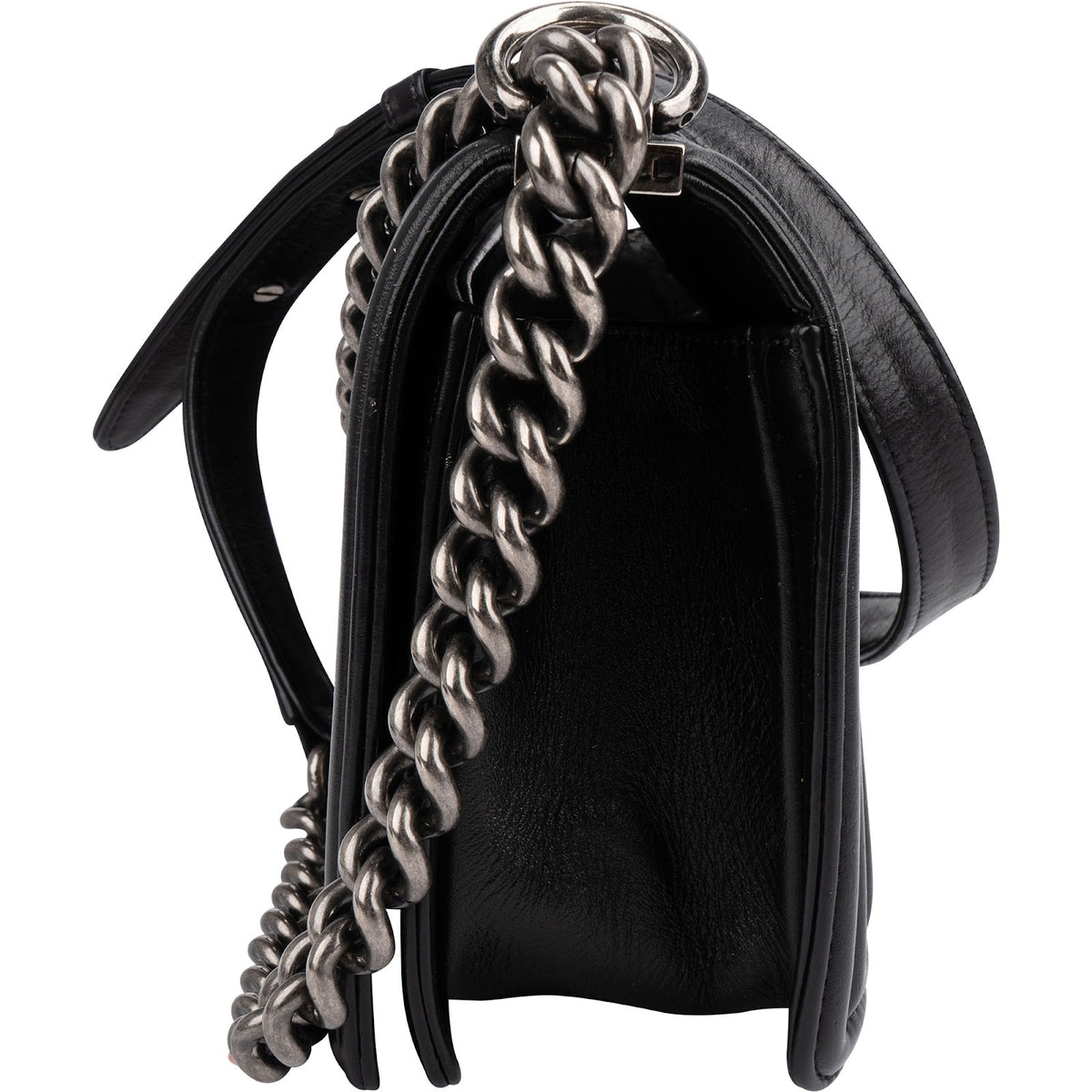 Chanel Boy Medium Single Flap aus gestepptem Lammleder – Ansicht 5