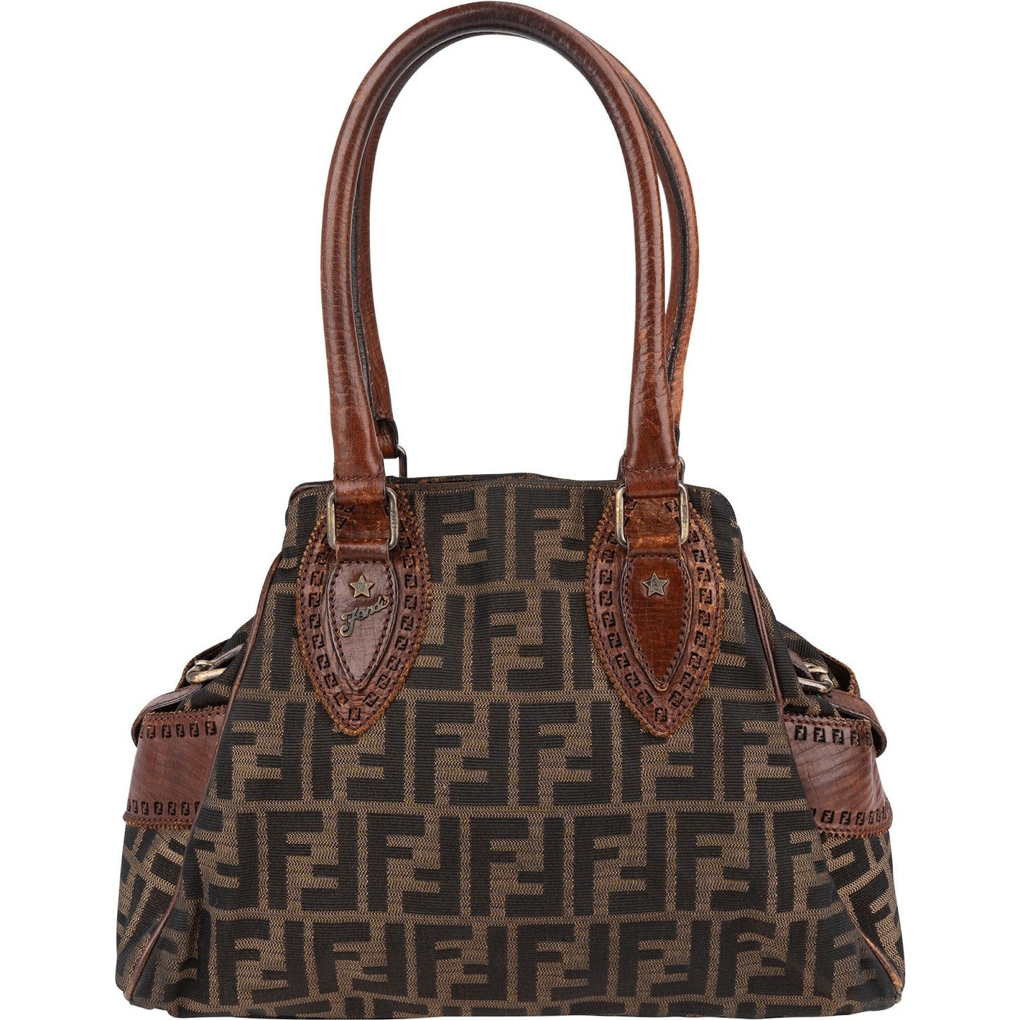 Fendi Monogram FF Zucca Canvas Villa Borghese Star Handbag