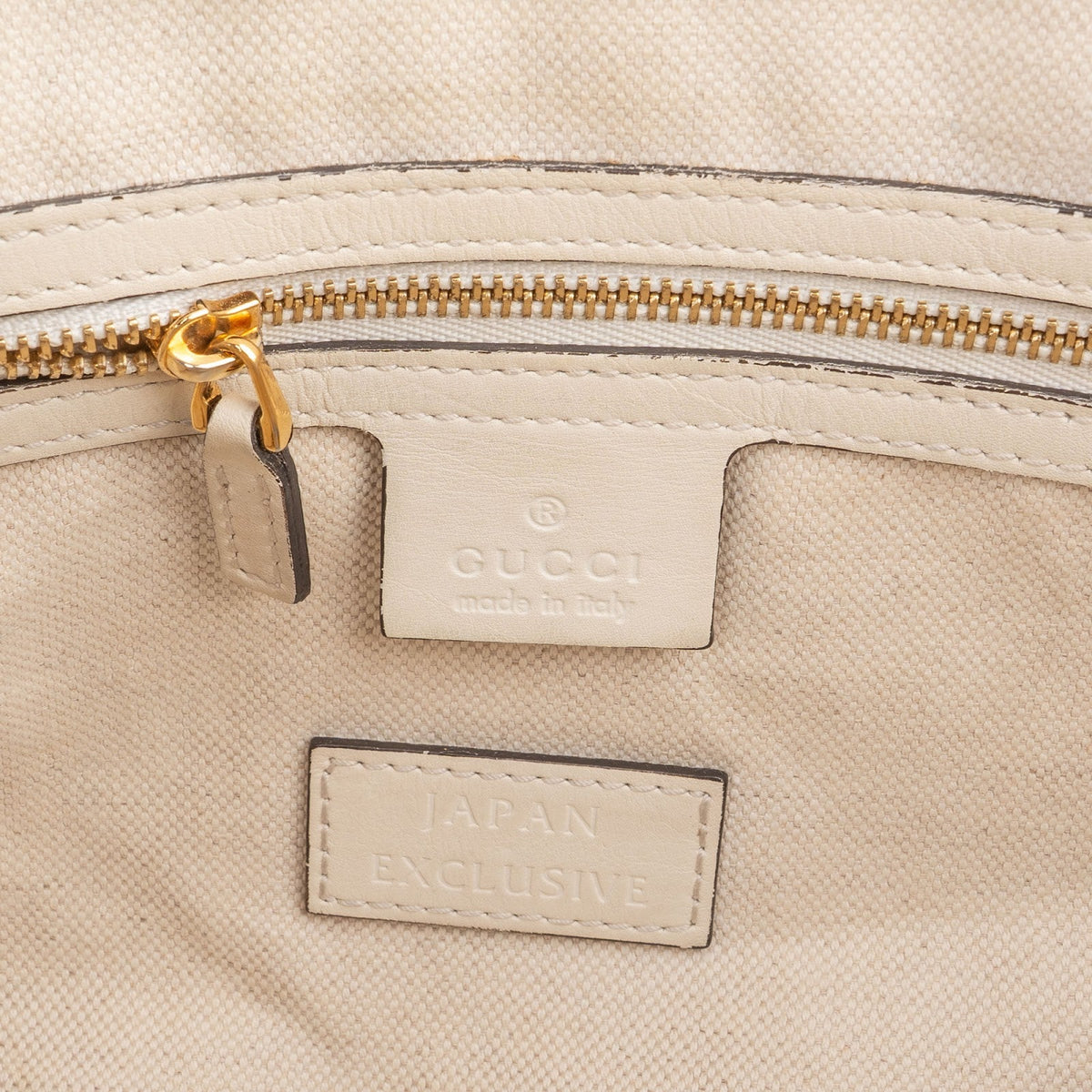 Gucci Japan Exclusive Cream Leather GG Bow Tote Shoulder Bag