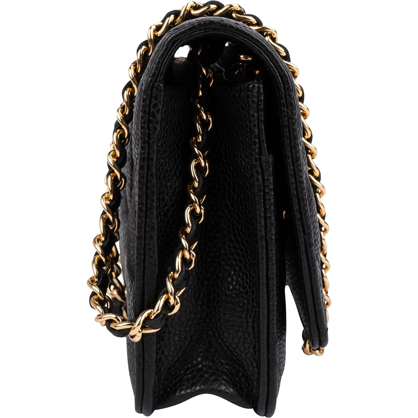 Chanel Quilted Caviar Leather Wallet On Chain Crossbody Bag