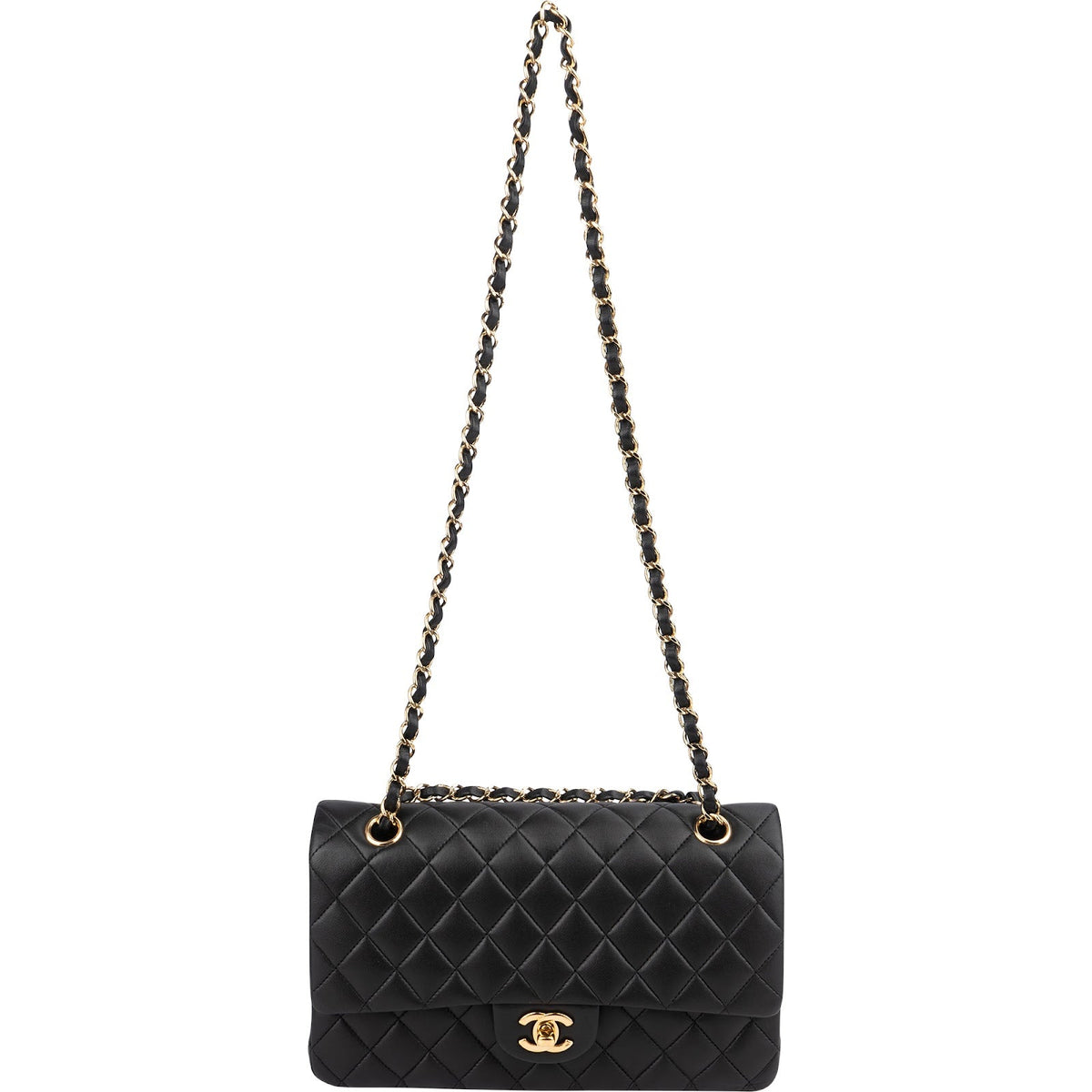 Chanel Quilted Lambskin Medium Double Flap Shoulder Bag