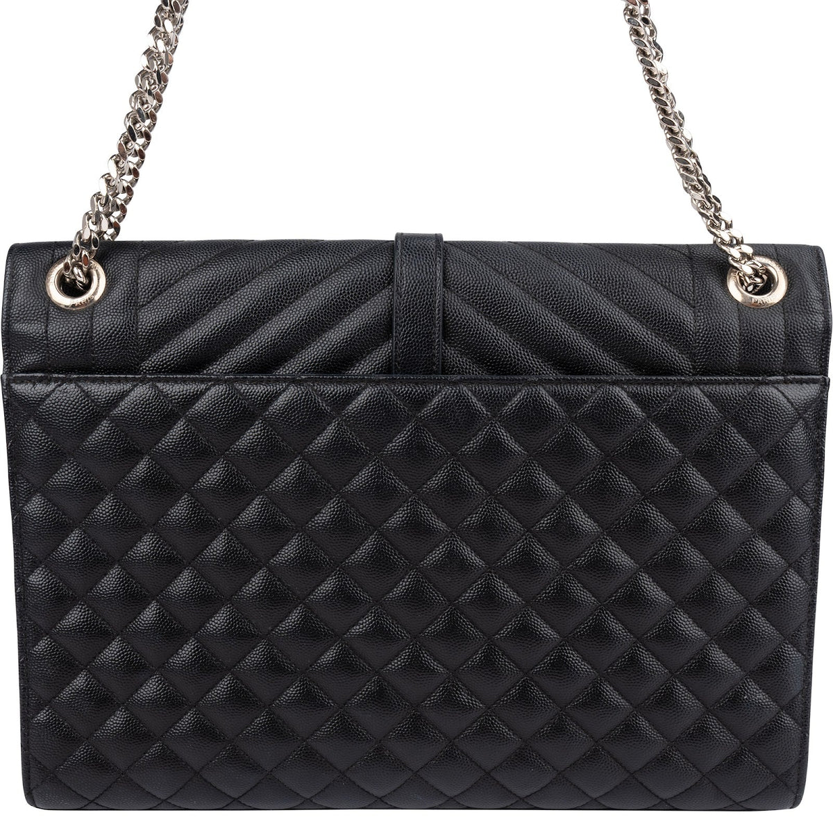 Saint Laurent Quilted Grained Leather Large Envelope Crossbody Bag