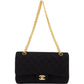Chanel Quilted Jersey 24K Gold Medium Double Flap Crossbody Bag