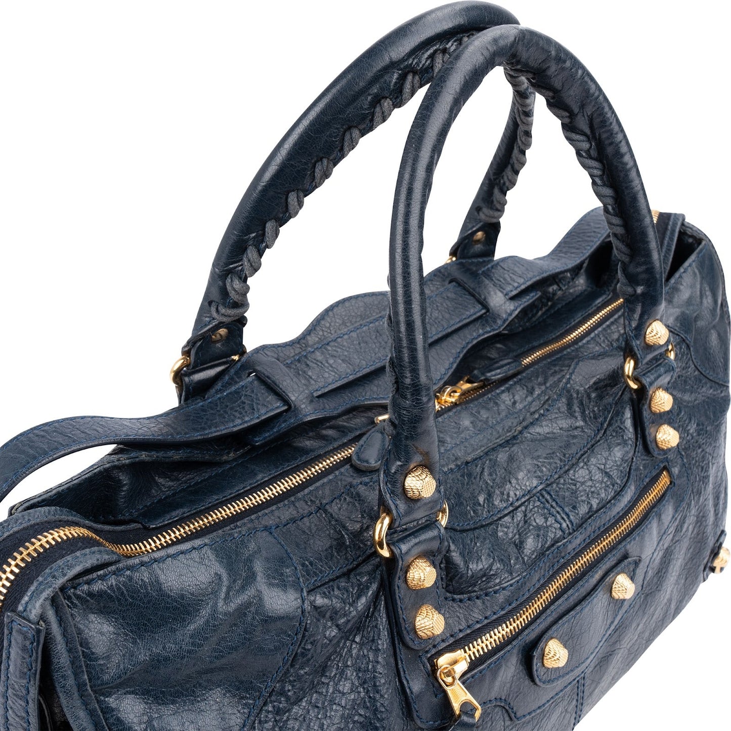 Balenciaga Blue Leather City Handbag