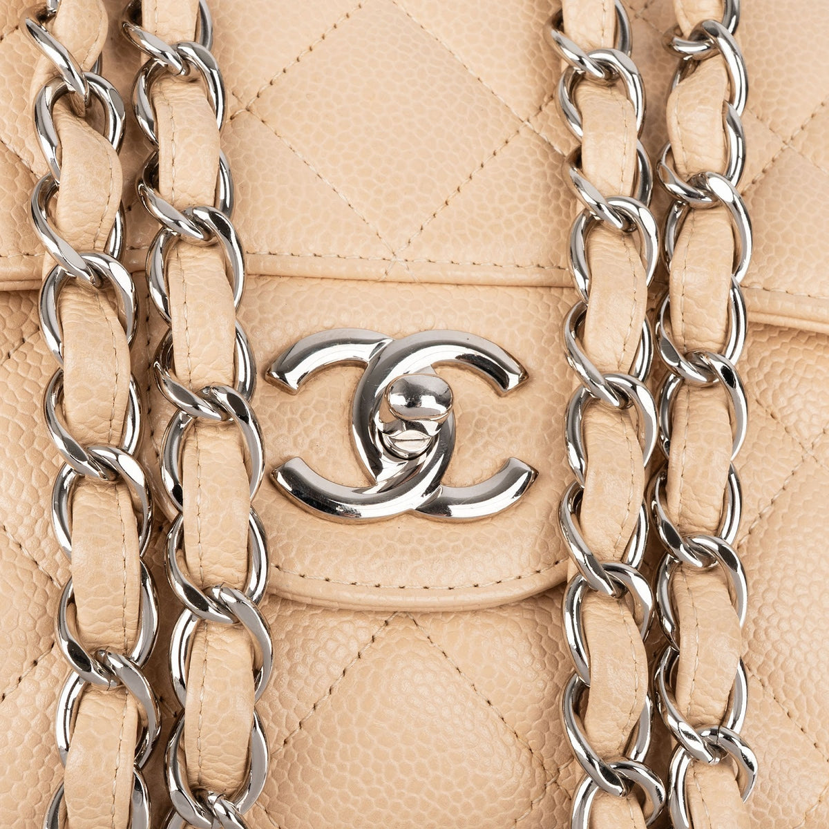 Chanel Jumbo Single Flap aus gestepptem Caviar-Leder – Ansicht 9