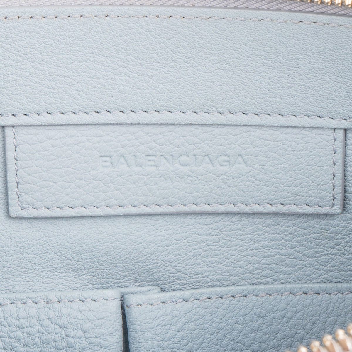 Balenciaga Light Blue Pebbled Leather City Clutch