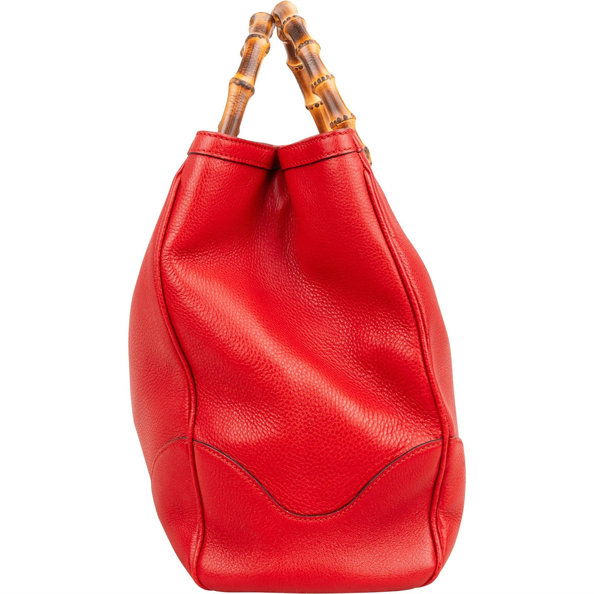 Gucci Bamboo Top Handle Large Tote aus rotem Leder – Ansicht 6