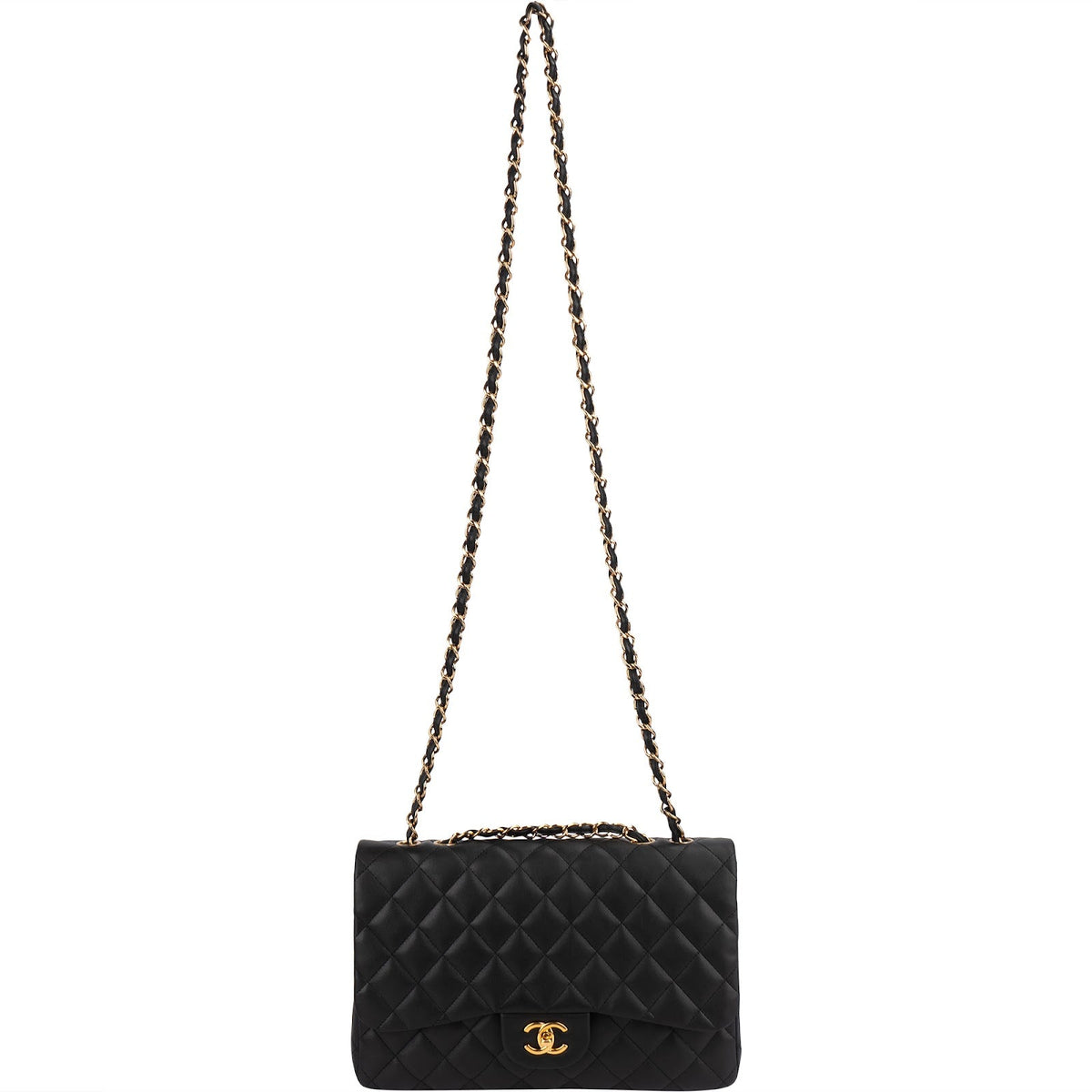 Chanel Quilted Lambskin Jumbo Single Flap Shoulder Crossbody Bag