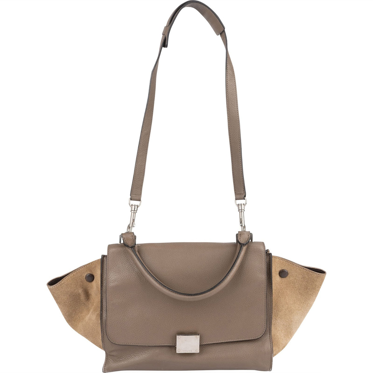 Céline Drummed Suede Leather Trapeze Handbag