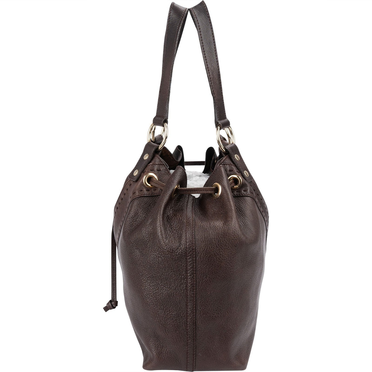 Yves Saint Laurent Leather Y-Mail Drawstring Tote Shoulder Bag