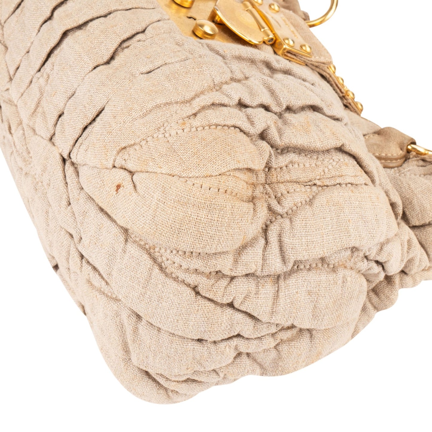 Miu Miu Quilted Fabric City Handbag