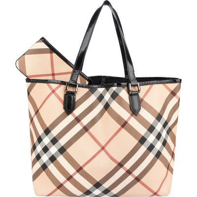 Burberry Nova-Check Monogram Tote Shoulder Bag