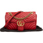Gucci Chevron Matelassé Leather GG Marmont Medium Shoulder Crossbody Bag