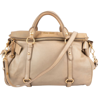 Miu Miu Vitello Lux Leather Bow Handbag
