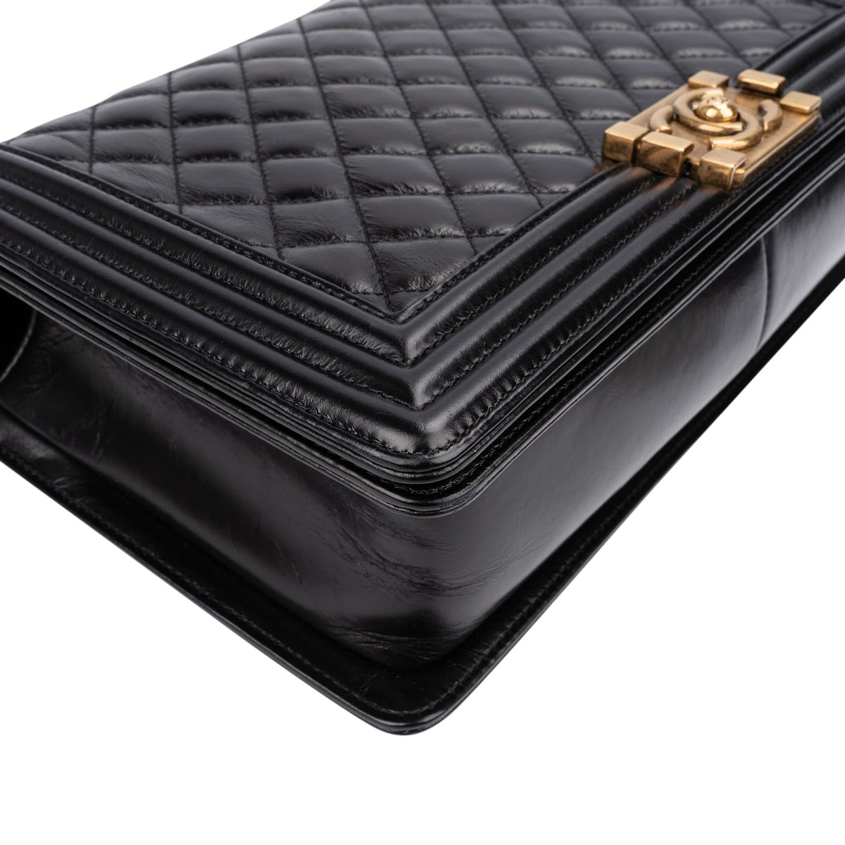 Chanel Large Boy Bag Paris-Salzburg aus Kalbsleder in Knitteroptik – Ansicht 7