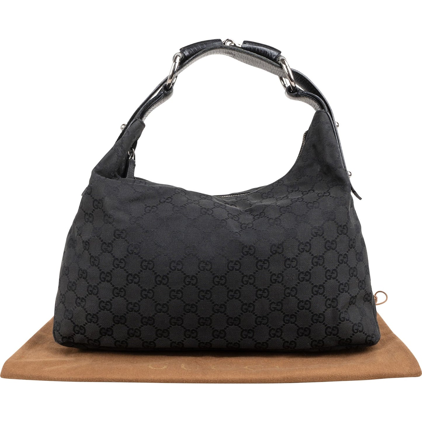 Gucci Monogram GG Canvas Horse Bit Hobo Handbag