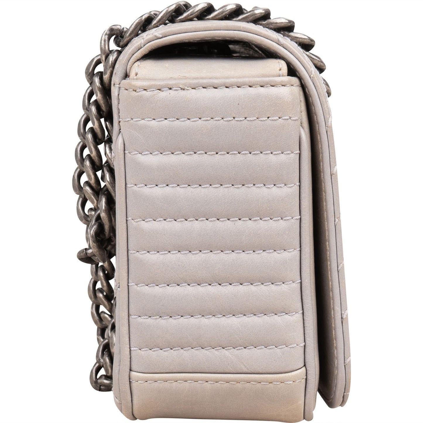 Chanel Aged Quilted Calfskin Coco Boy Single Flap Crossbody Bag