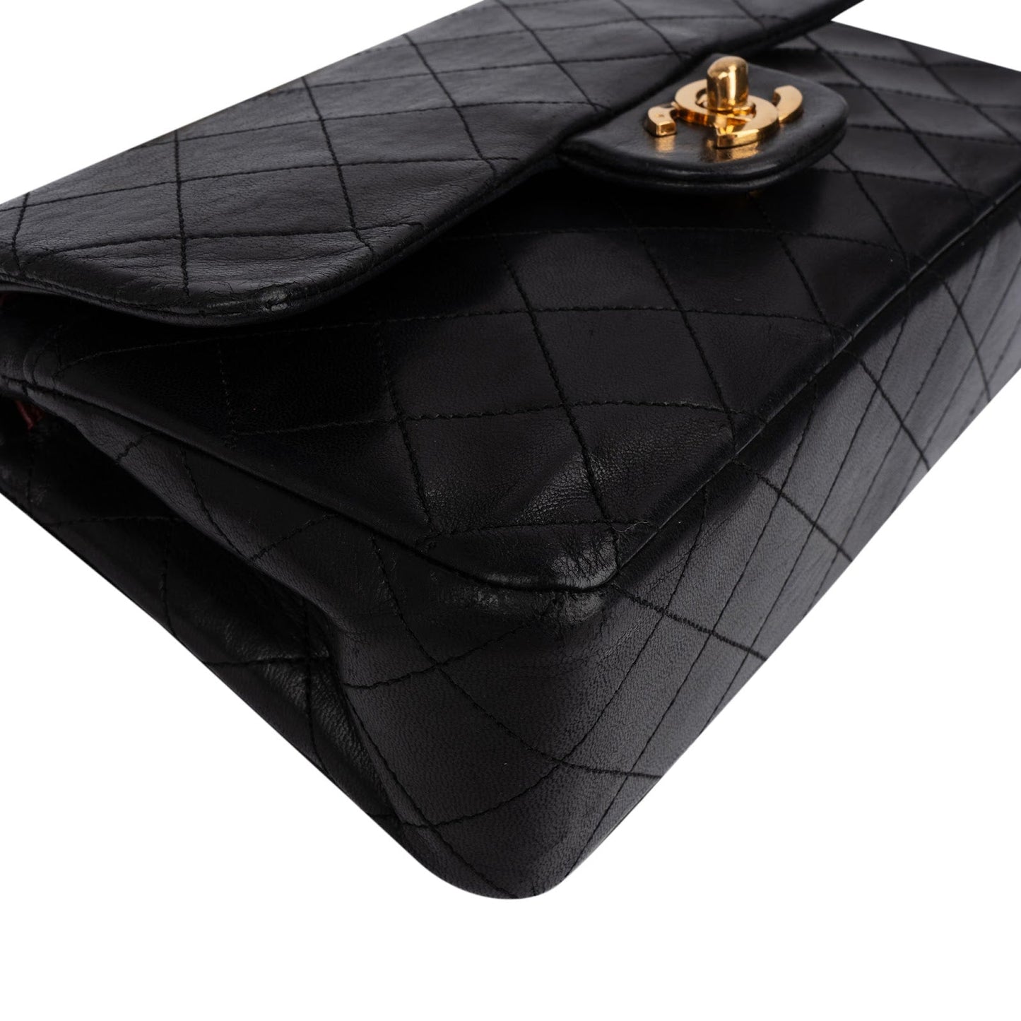 Chanel Quilted Lambskin 24K Gold Small Double Flap Shoulder Bag
