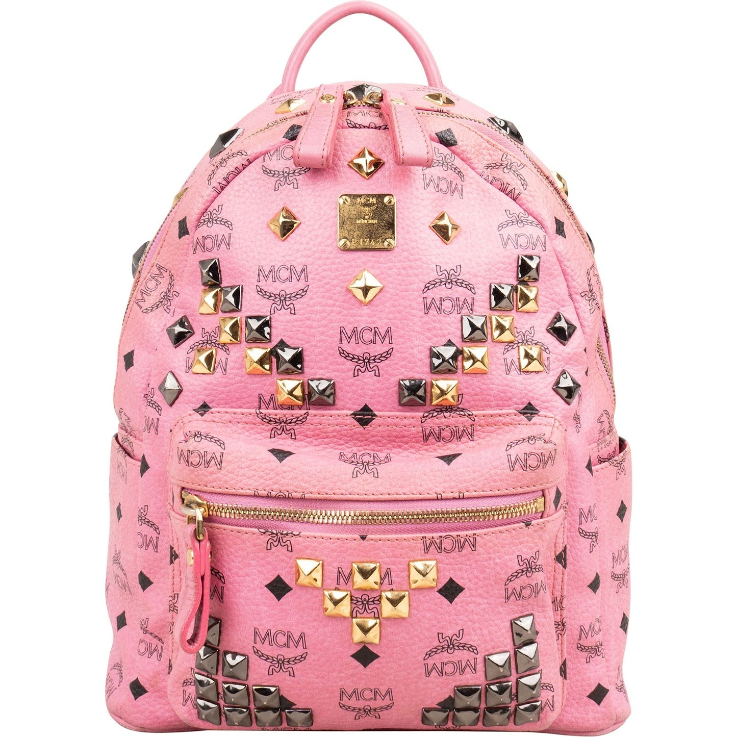 MCM Monogram Visetos Small Stark Studded Backpack