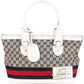 Gucci Monogram GG Canvas Sherry Line White Tote Shoulder Bag