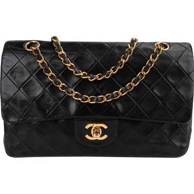 Chanel Quilted Lambskin 24K Gold Medium Double Flap Shoulder Bag