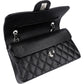 Chanel Quilted Caviar Leather Palladium Small Double Flap Shoulder Bag
