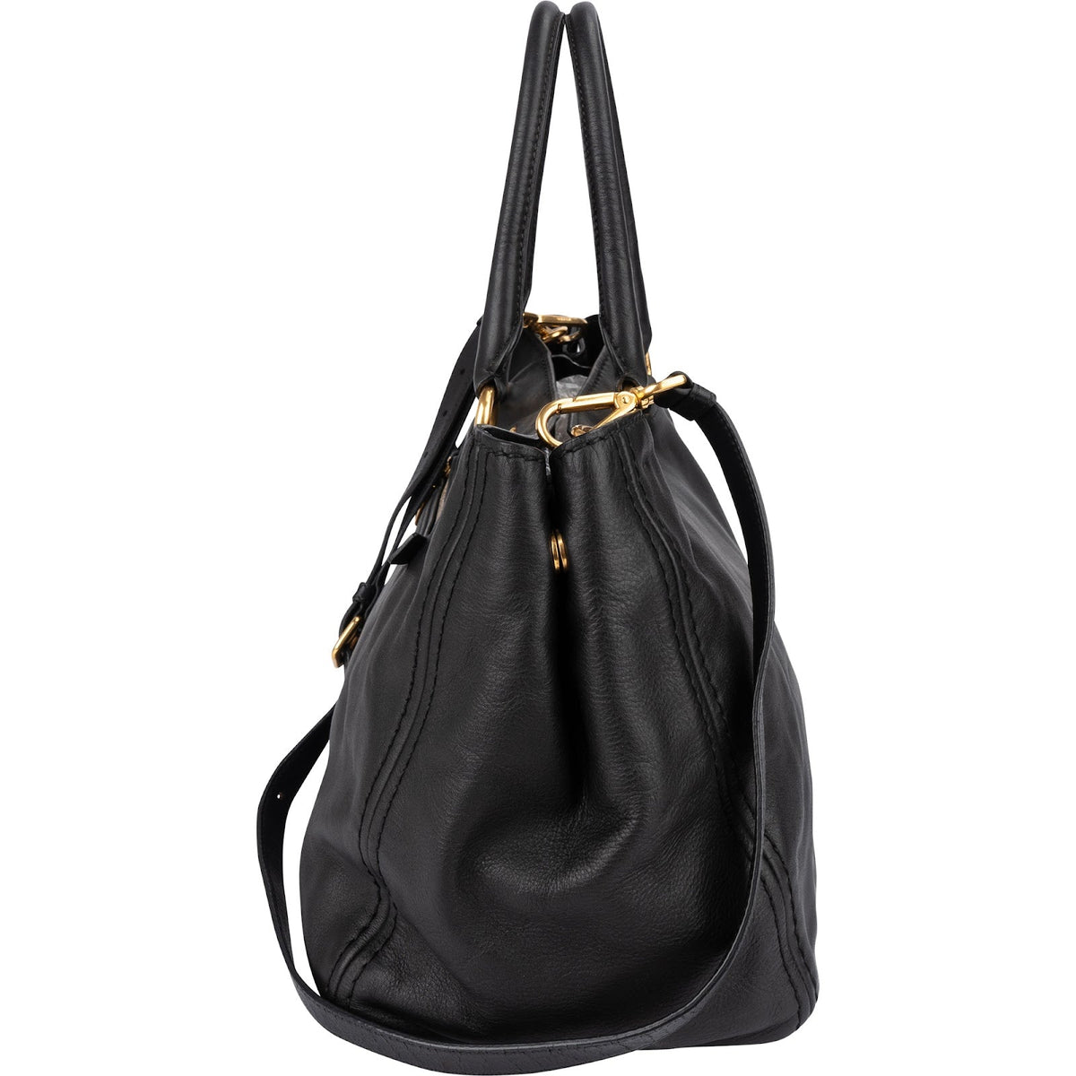 Prada Black Nappa Leather Tote Handbag
