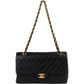 Chanel Quilted Lambskin Chevron Medium 24K Gold Double Flap Shoulder Bag