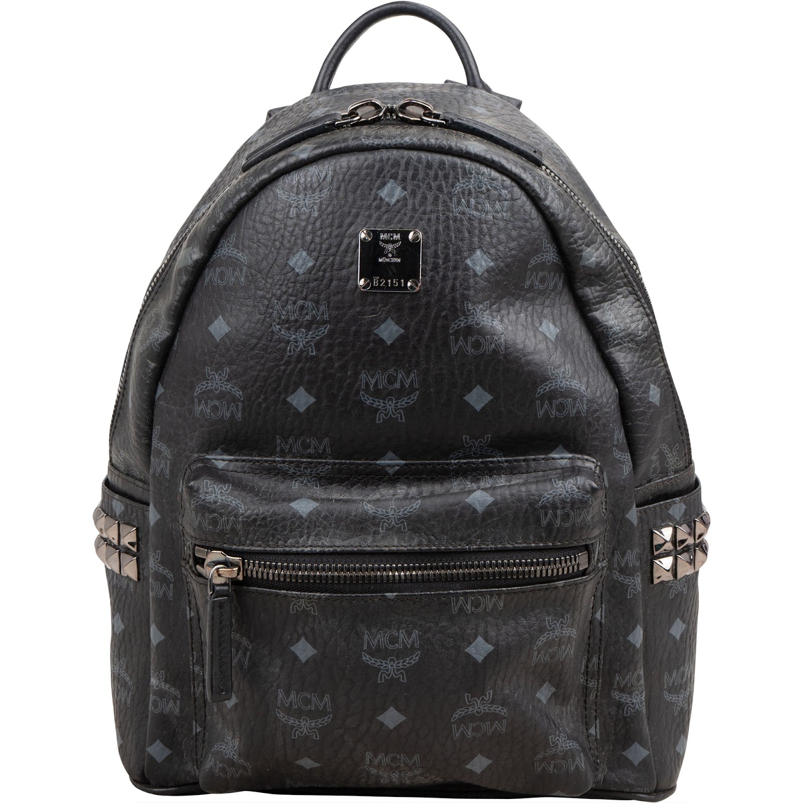 MCM Monogram Visetos Stark Side Studs Mini Backpack