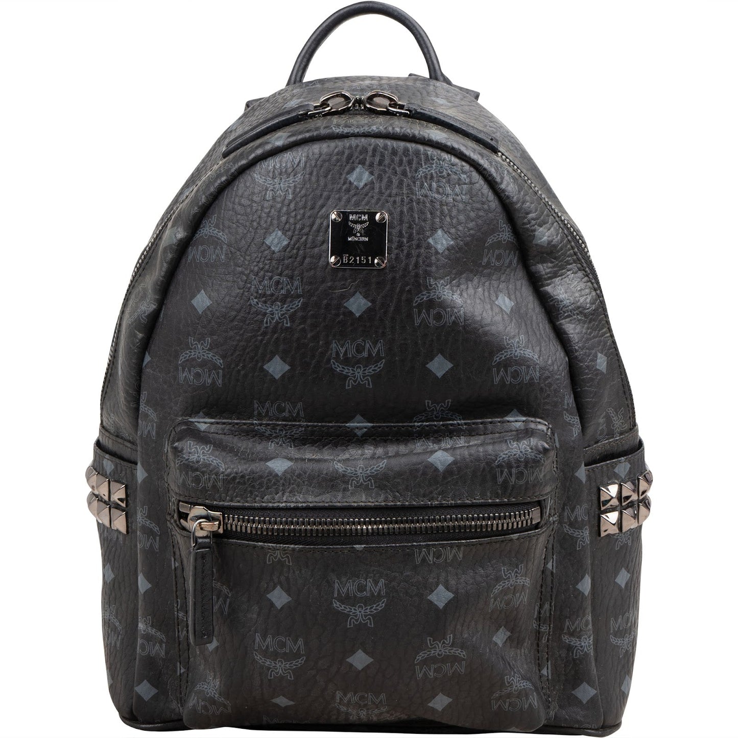 MCM Monogram Visetos Stark Side Studs Mini Backpack