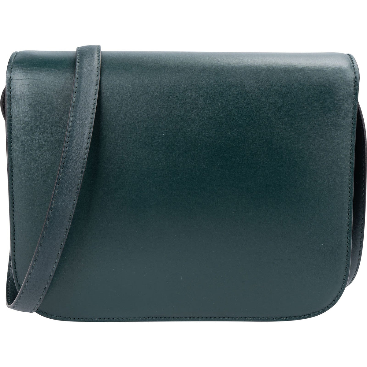 Celine Classic Box Medium aus dunkelgrünem Box-Kalbsleder – Ansicht 3