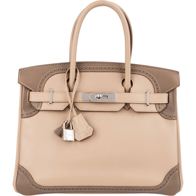 Hermès Swift Blanc & Gris Perle Palladium Birkin 30 Handbag