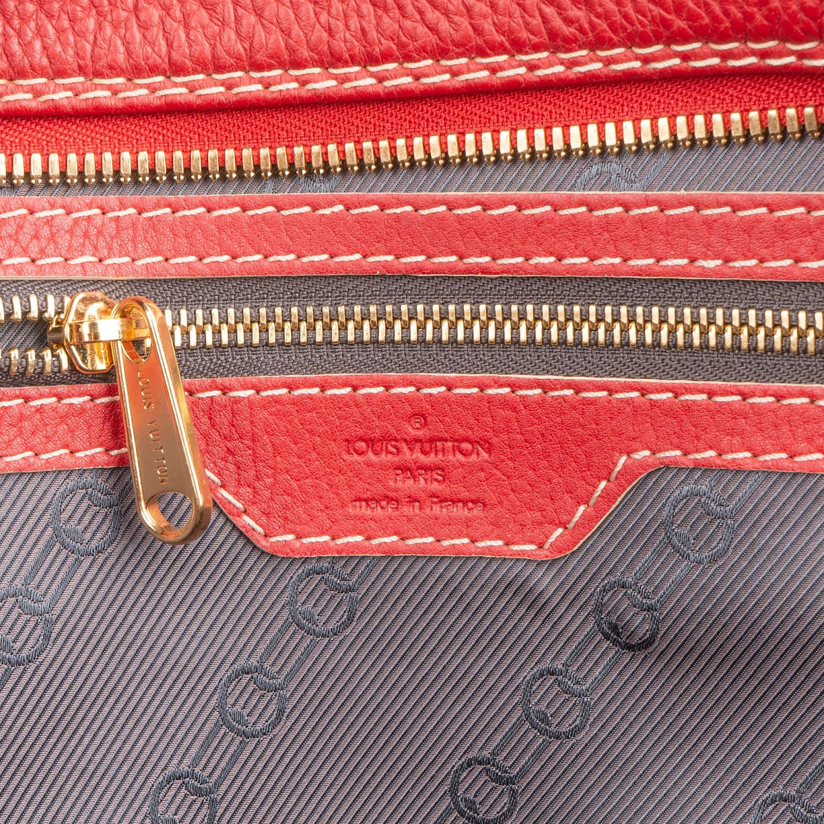 Louis Vuitton Red Tobago Leather Carryall M95140 Weekender Travel Bag