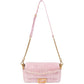 Fendi Monogram FF Embossed Suede Baguette Crossbody Handbag