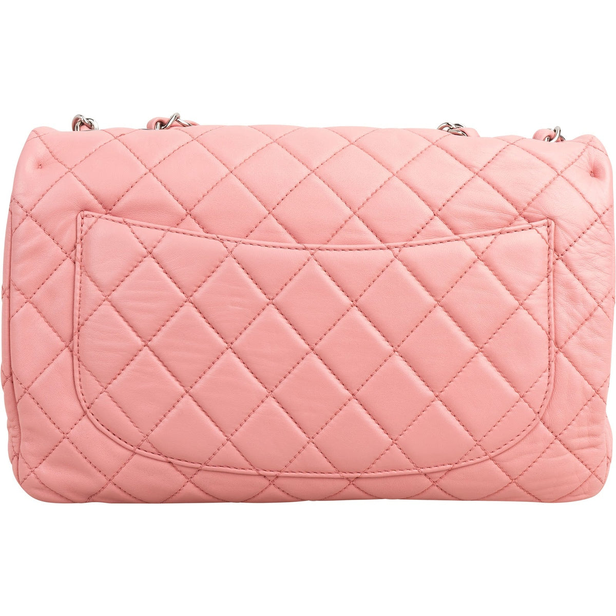 Chanel Quilted Soft Lambskin Palladium Jumbo Single Flap Crossbody Bag