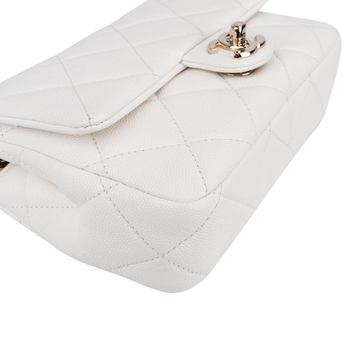 Chanel Quilted Caviar Leather Chunky Chain Rectangular Single Flap Shoulder Bag