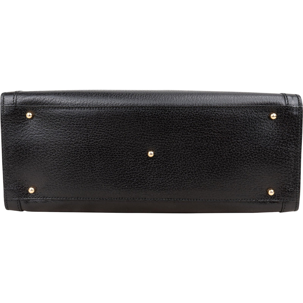 Gucci Black Leather Bamboo Handle Handbag