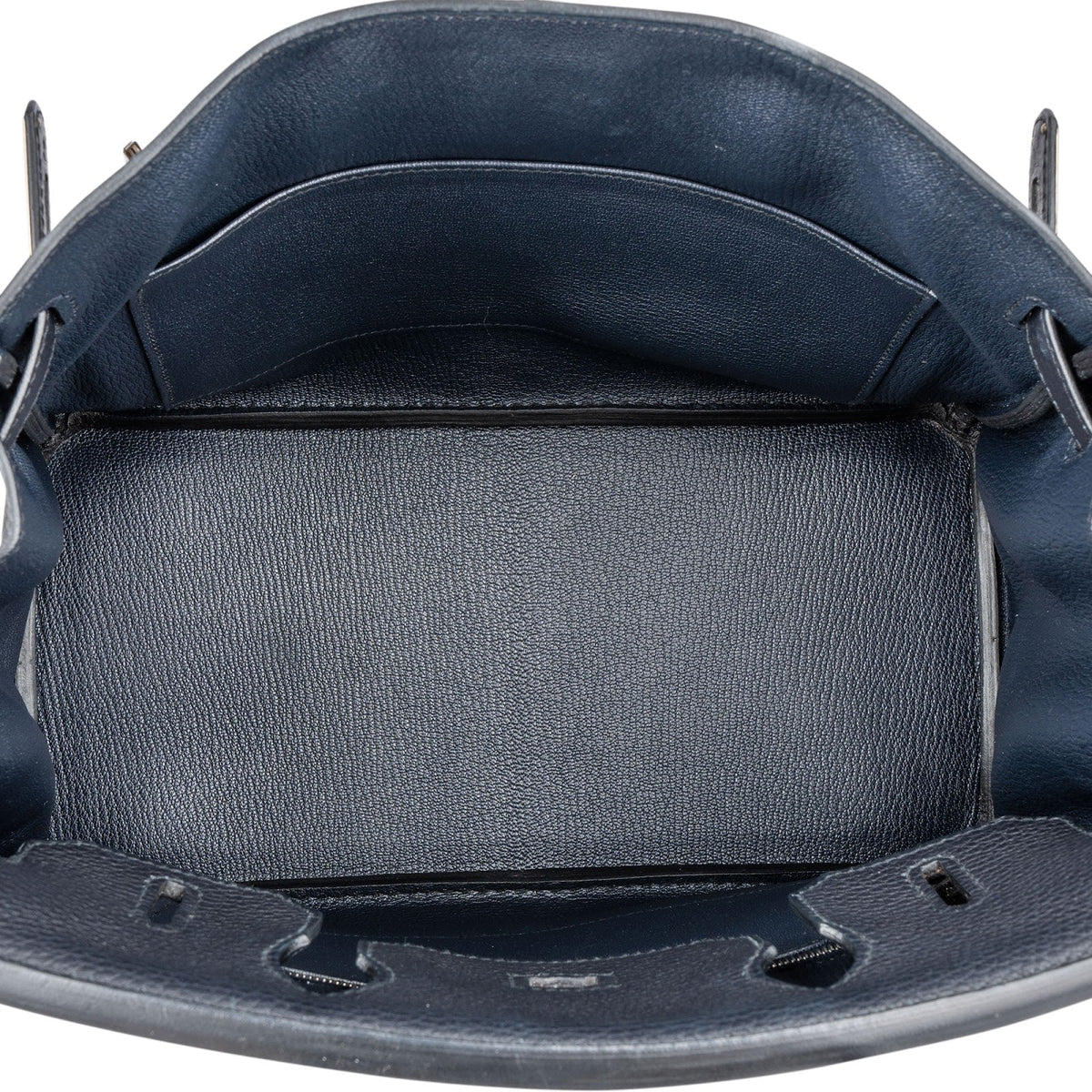 Hermès Blue Indigo Clemence Leather Palladium Birkin 30 Handbag