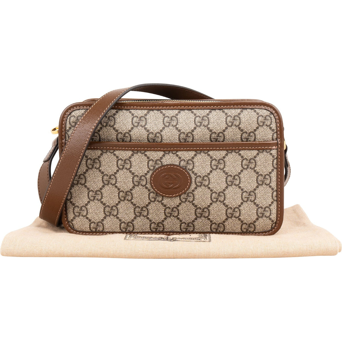 Gucci Monogram Neo Vintage GG Supreme Small Messenger Crossbody Bag