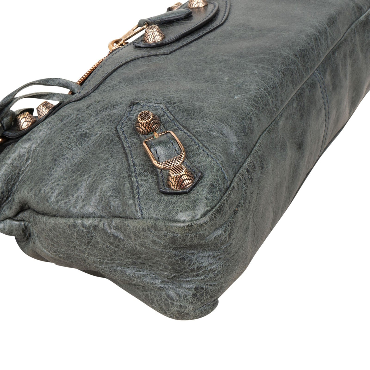Balenciaga Dark Green Leather Classic City Handbag