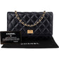 Chanel Quilted Crinkled Navy Lambskin 2.55 Reissue Wallet On Chain Crossbody Bag