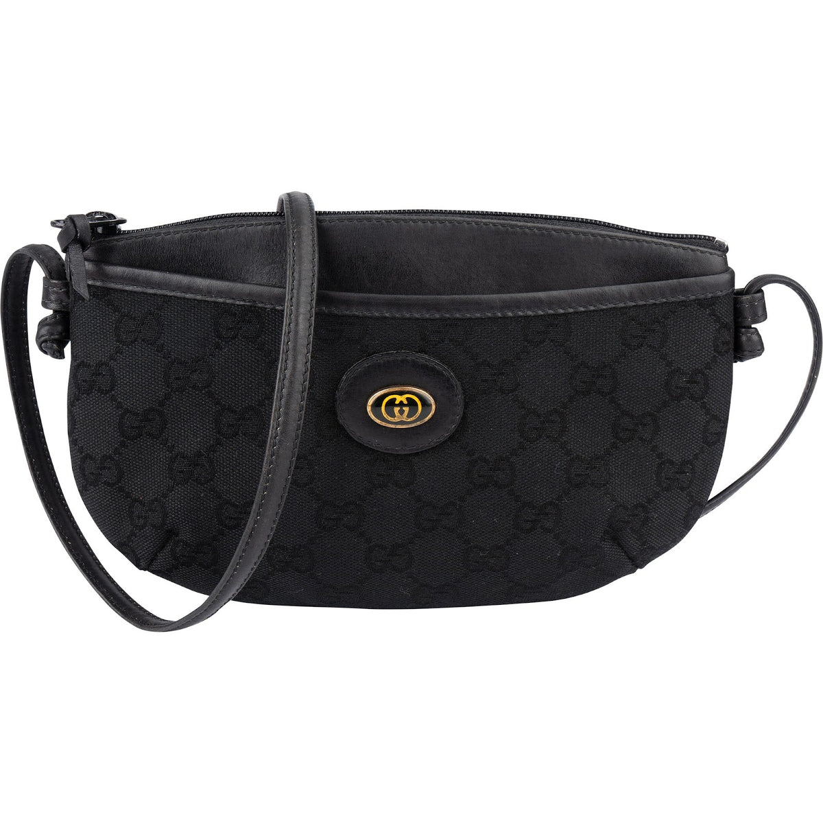 Gucci Monogram GG Canvas Vintage Pochette Accessoires aus Canvas und Leder – Vorderansicht