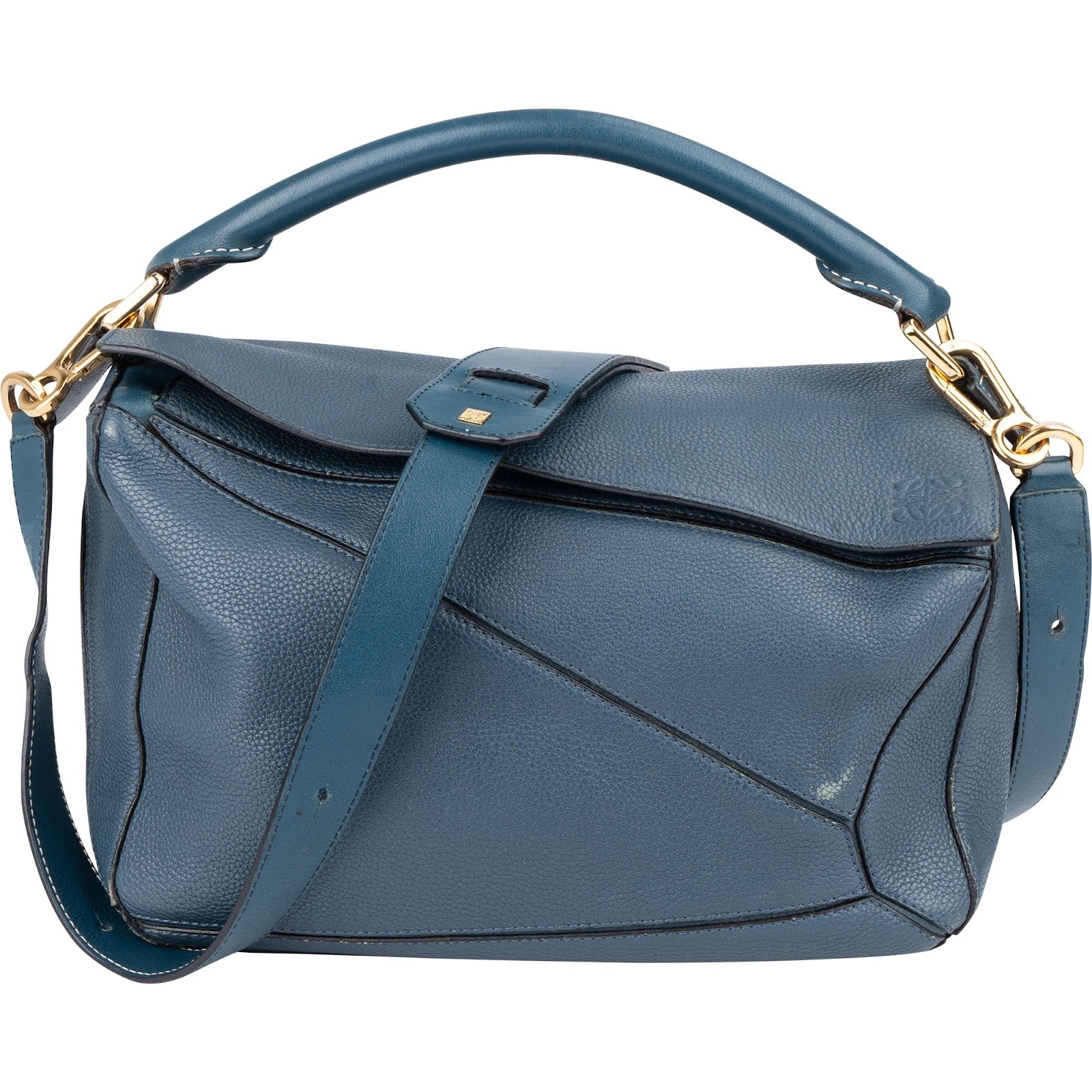 Loewe Blue Leather Puzzle Handbag
